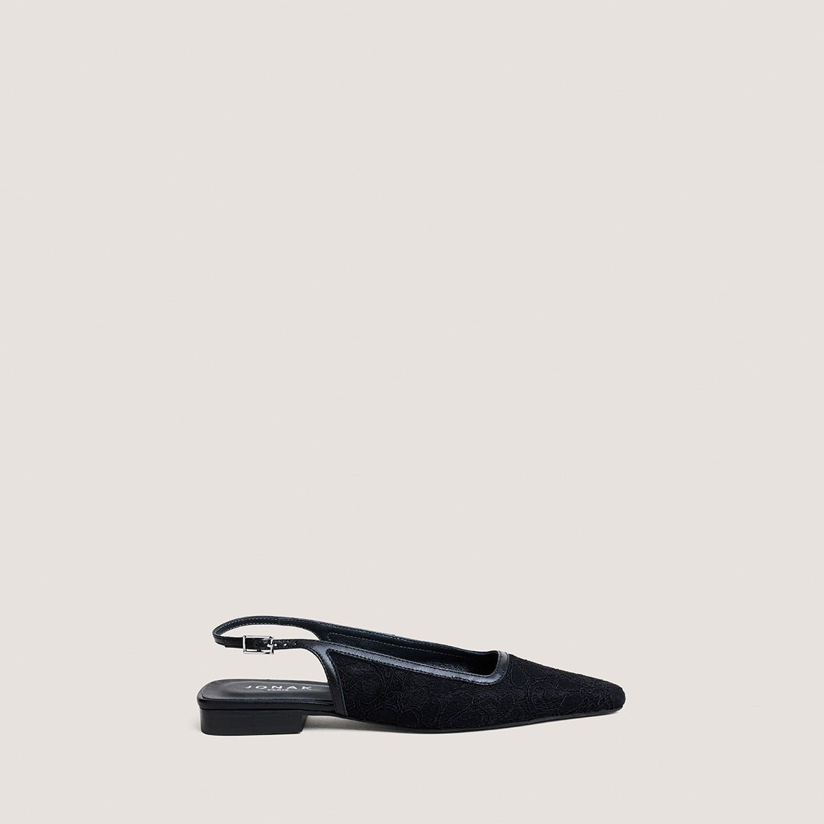 Ballerines Daxo Dentelle/cuir Noir-noir