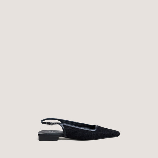 Ballerines Daxo Dentelle/cuir Noir-noir