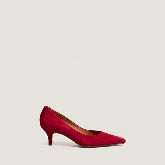 Women Vintage-Inspired High Heel Pumps Velvet - Rouge-Berry