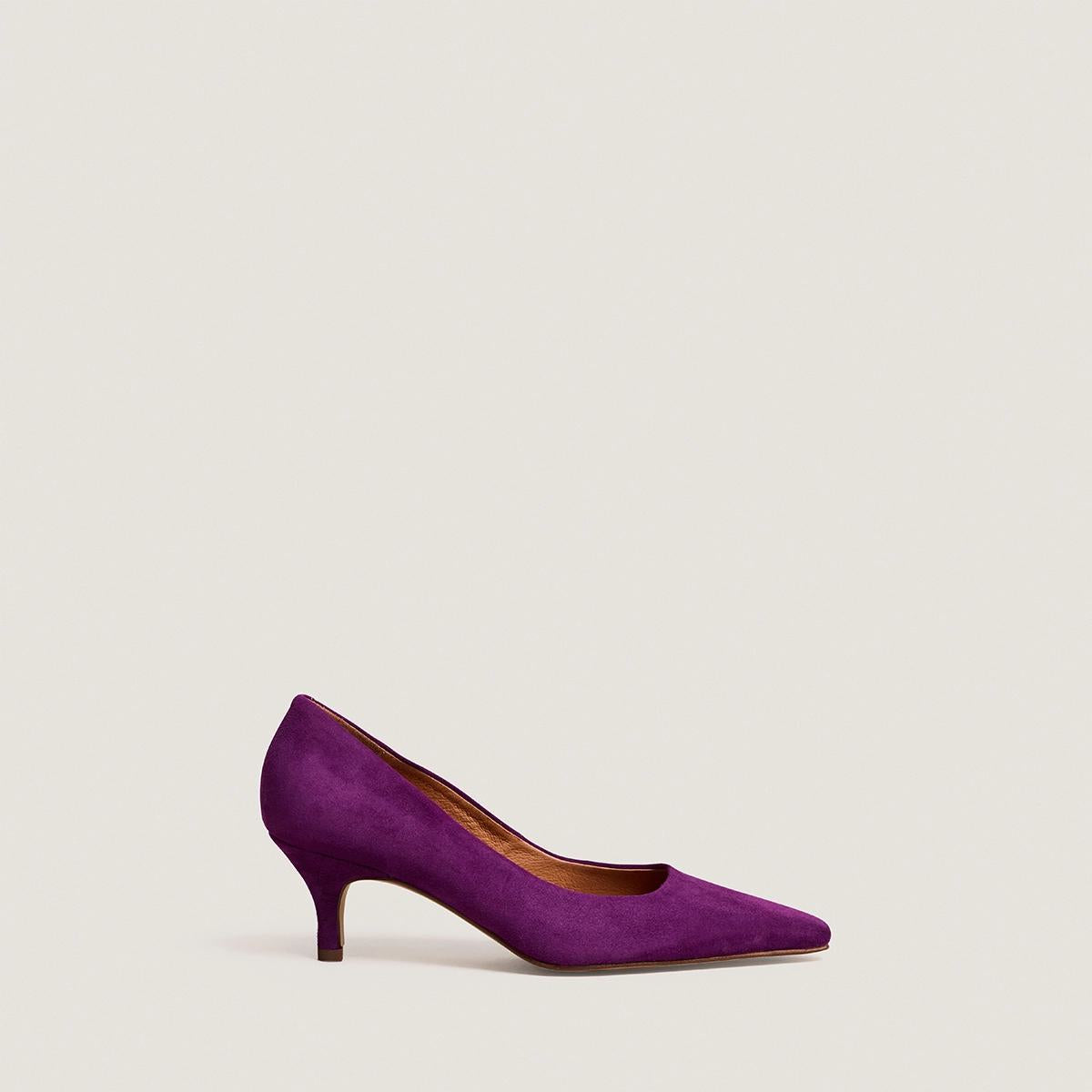 Women's Pumps Heels Velvet Fabric - Violet-Eveque
