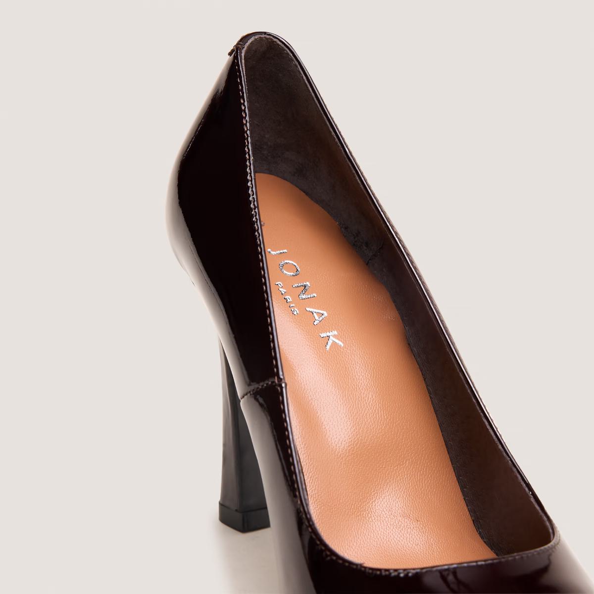 Escarpins Deddy Vernis Marron-Fonce