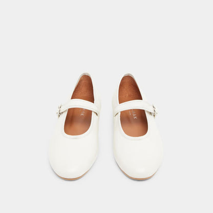 Ballerines Deesse Cuir Ecru