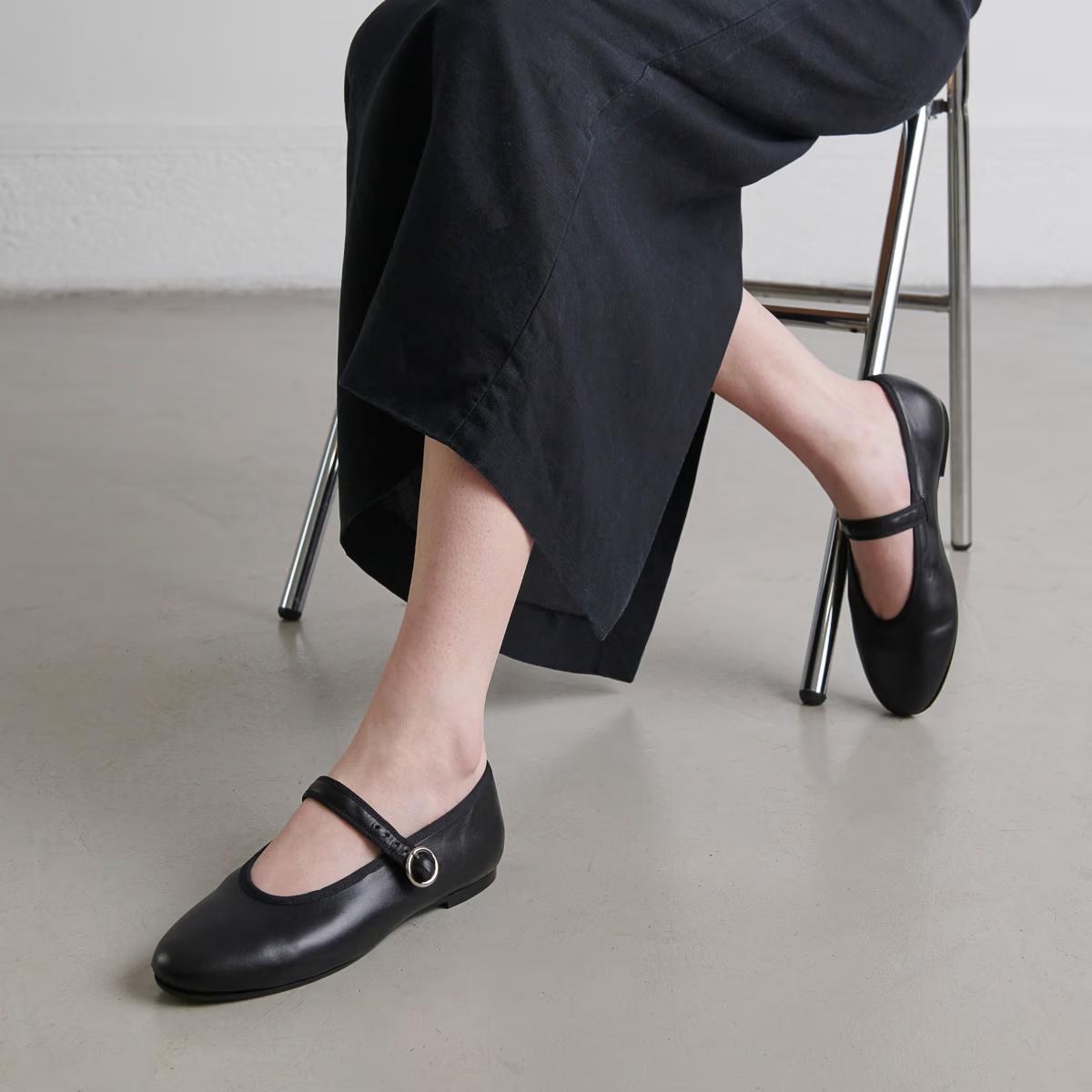 Ballerines Deesse Cuir Noir
