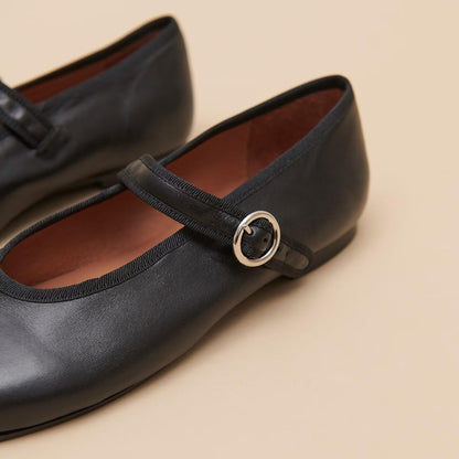 Ballerines Deesse Cuir Noir