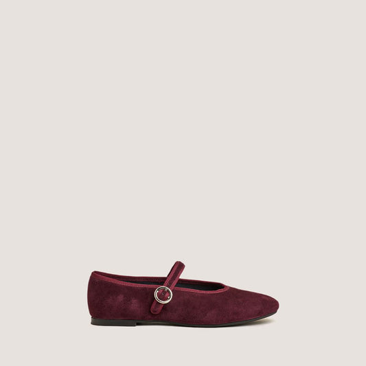 Ballerines Deesse Velours Bordeaux