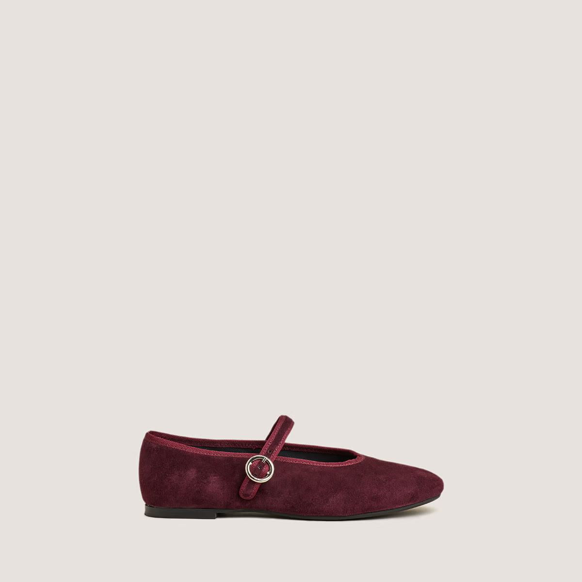Ballerines Deesse Velours Bordeaux