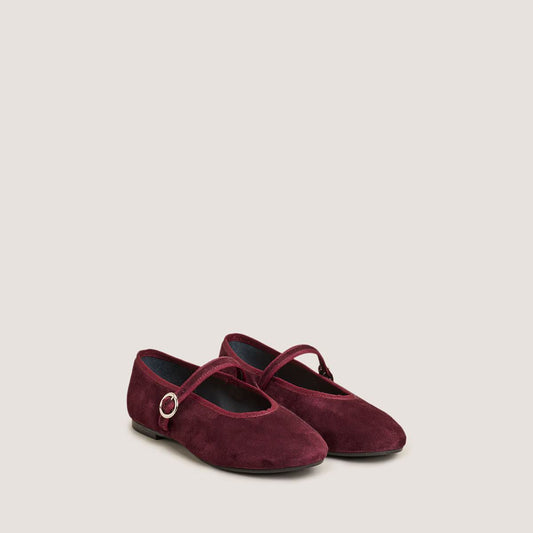 Ballerines Deesse Velours Bordeaux