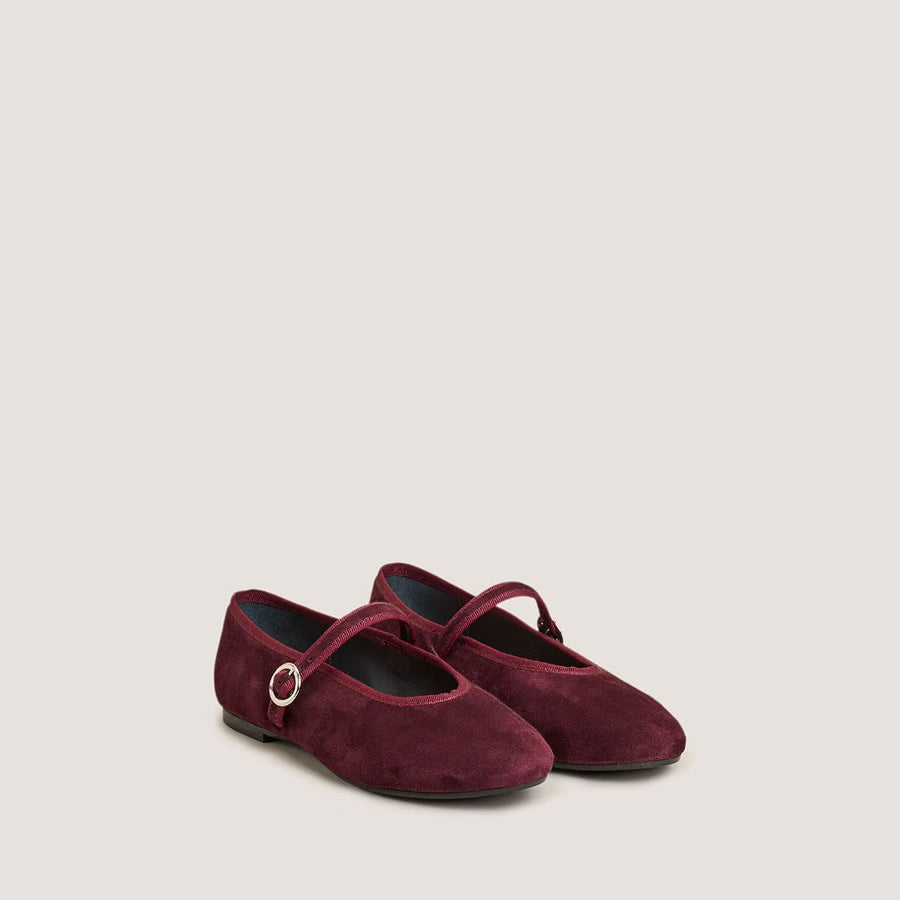 Ballerines Deesse Velours Bordeaux