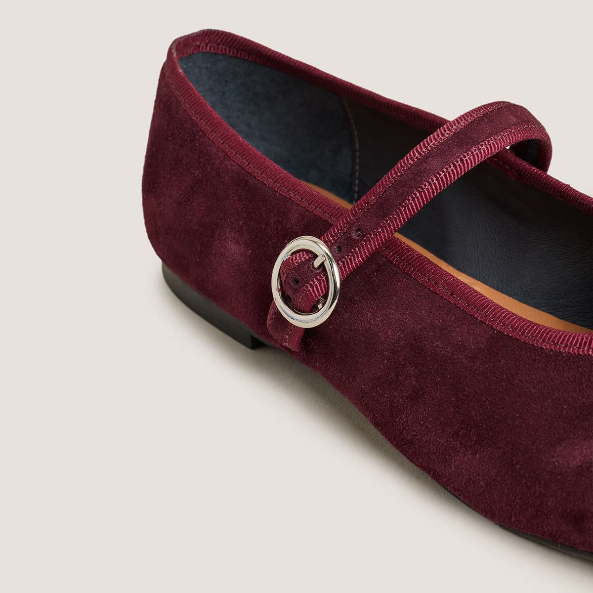 Ballerines Deesse Velours Bordeaux
