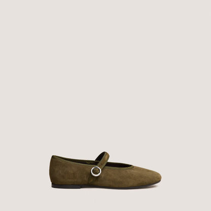 Ballerines Deesse Velours Kaki