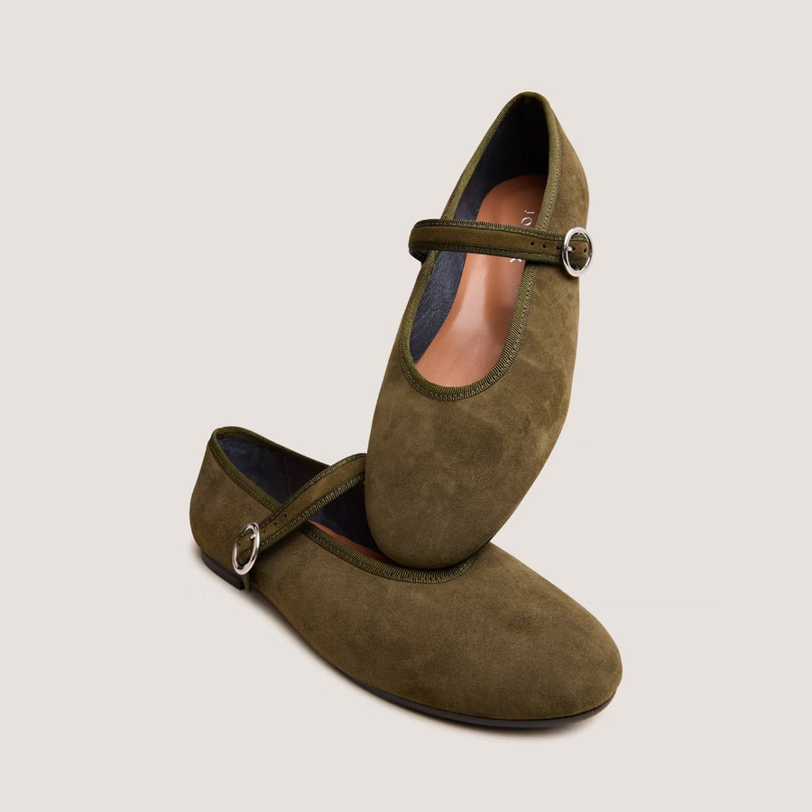 Ballerines Deesse Velours Kaki