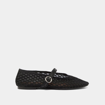 Ballerines Deessia Mesh/cuir Noir-noir