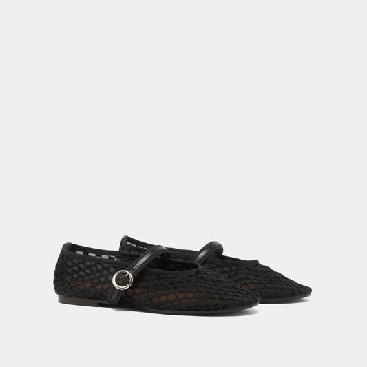 Ballerines Deessia Mesh/cuir Noir-noir