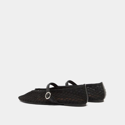 Ballerines Deessia Mesh/cuir Noir-noir