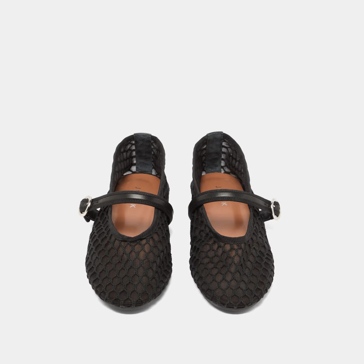 Ballerines Deessia Mesh/cuir Noir-noir