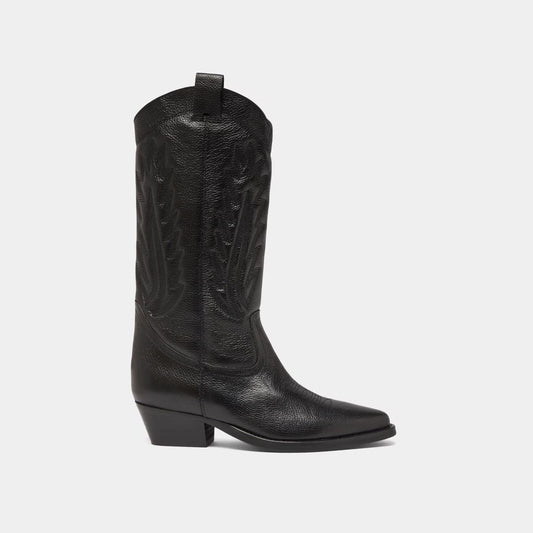 Bottes Delea Cuir Graine Noir