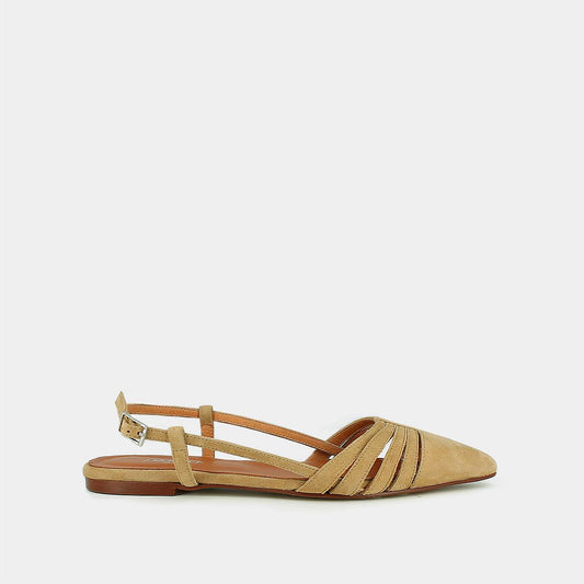 Ballerines Delicatesse Velours Camel