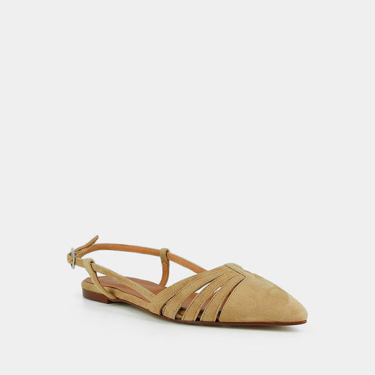 Ballerines Delicatesse Velours Camel