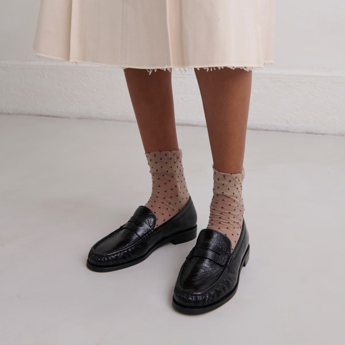 Mocassins Delice Cuir Vieilli Noir