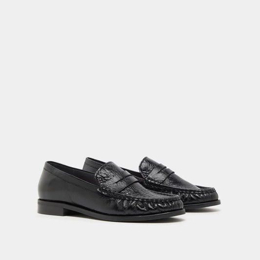 Jonak | Delice Moccasin - Aged Black Leather Noir