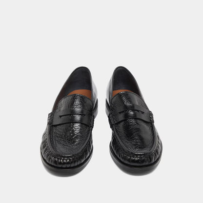 Mocassins Delice Cuir Vieilli Noir