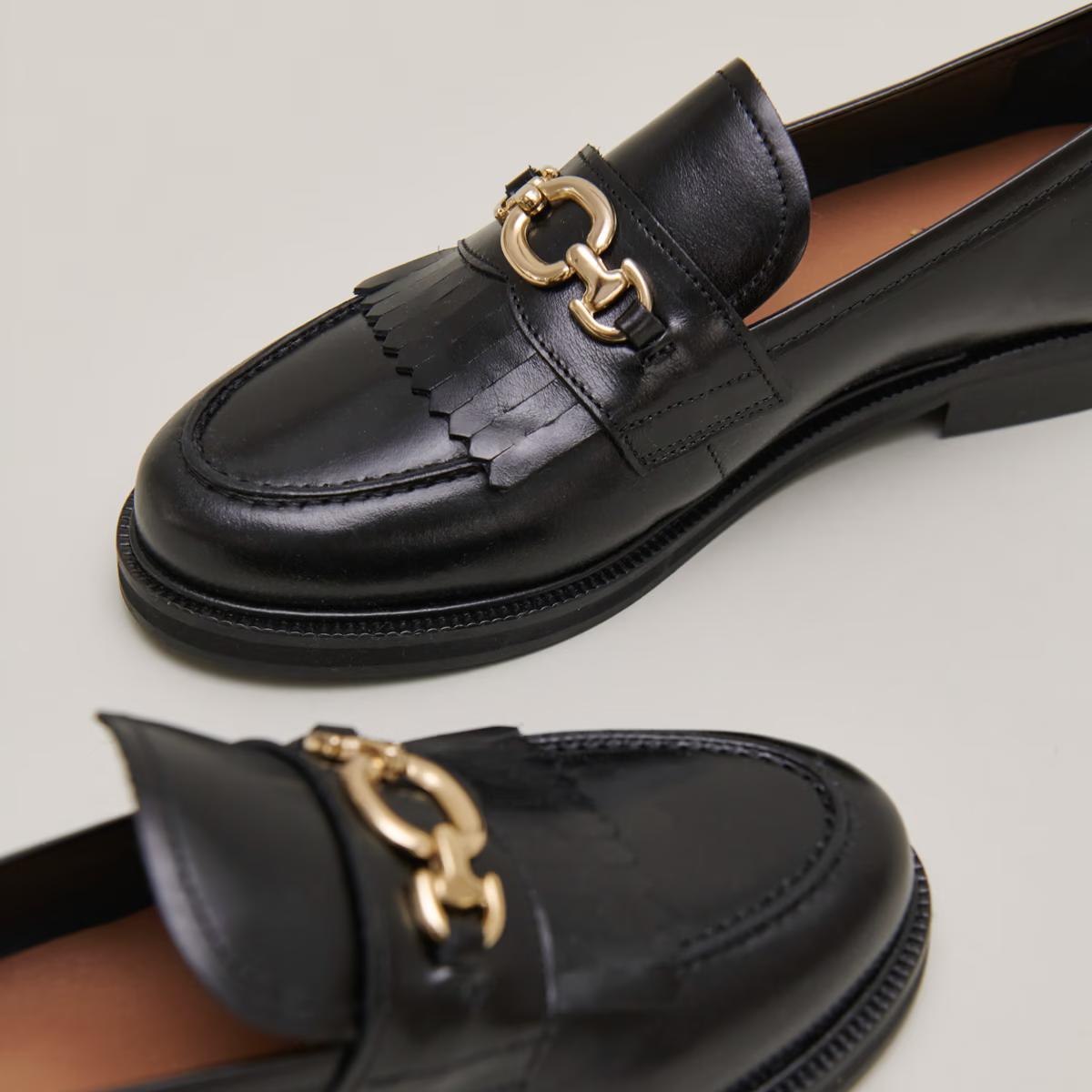Mocassins Delphes Cuir Noir
