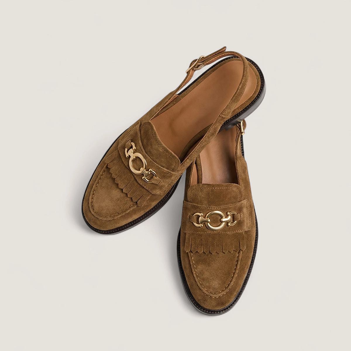Women's Moccasins Delphy Soft Split Leather - Tabac