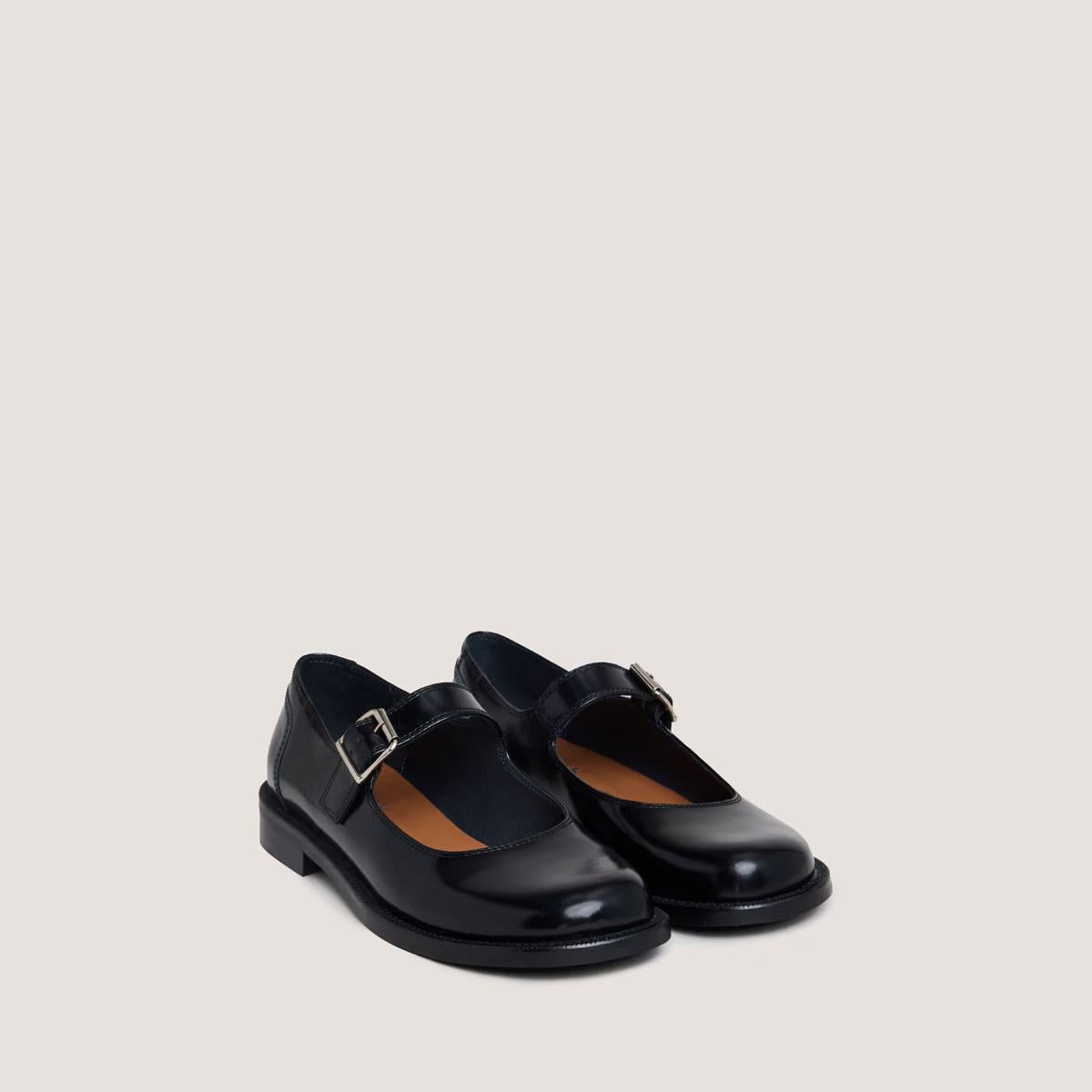 Ballerines Demilie Cuir Glace Noir