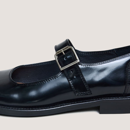 Ballerines Demilie Cuir Glace Noir