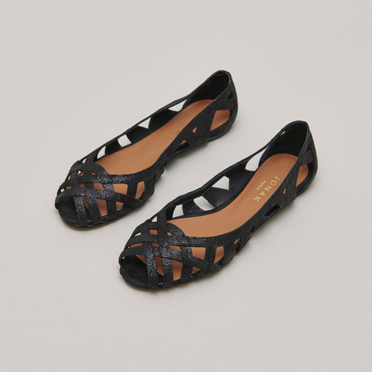 Ballerines Deray Croute Laminee Noir