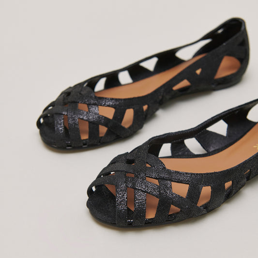 Ballerines Deray Croute Laminee Noir