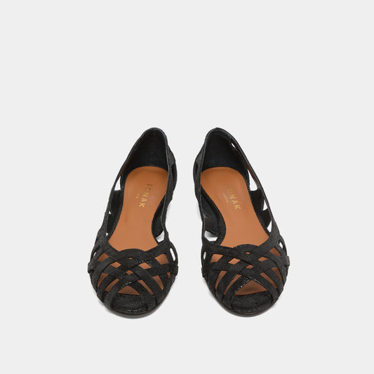 Ballerines Deray Croute Laminee Noir