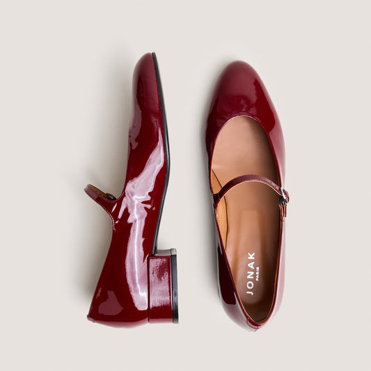 Salomes/babies Desance Vernis Bordeaux