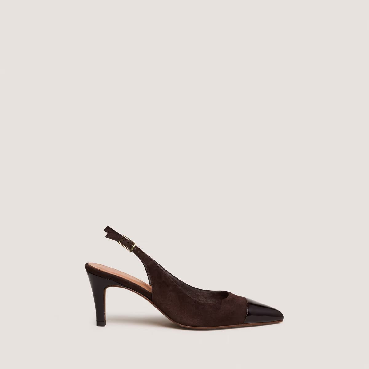 Escarpins Destelle Vernis/velo Marron-Fonce-marron