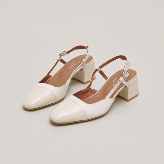 Salomes/babies Dhapopy Vernis/cuir Ecru-ecru