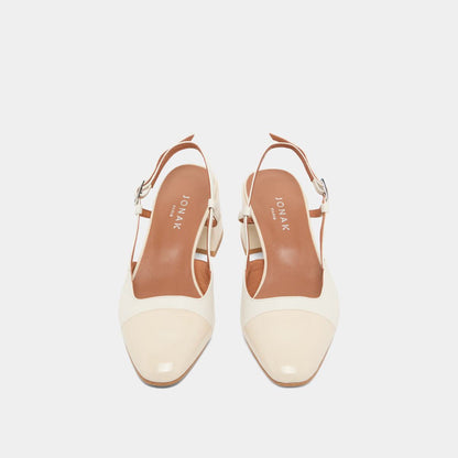 Salomes/babies Dhapopy Vernis/cuir Ecru-ecru