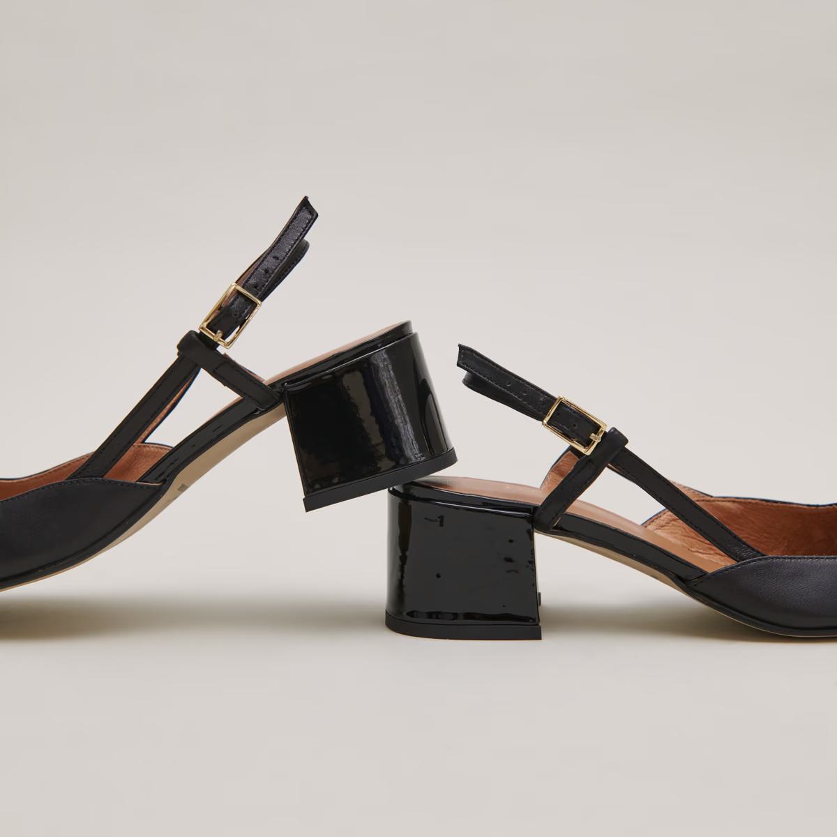 Salomes/babies Dhapopy Vernis/cuir Noir-noir