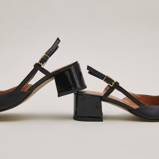 Salomes/babies Dhapopy Vernis/cuir Noir-noir