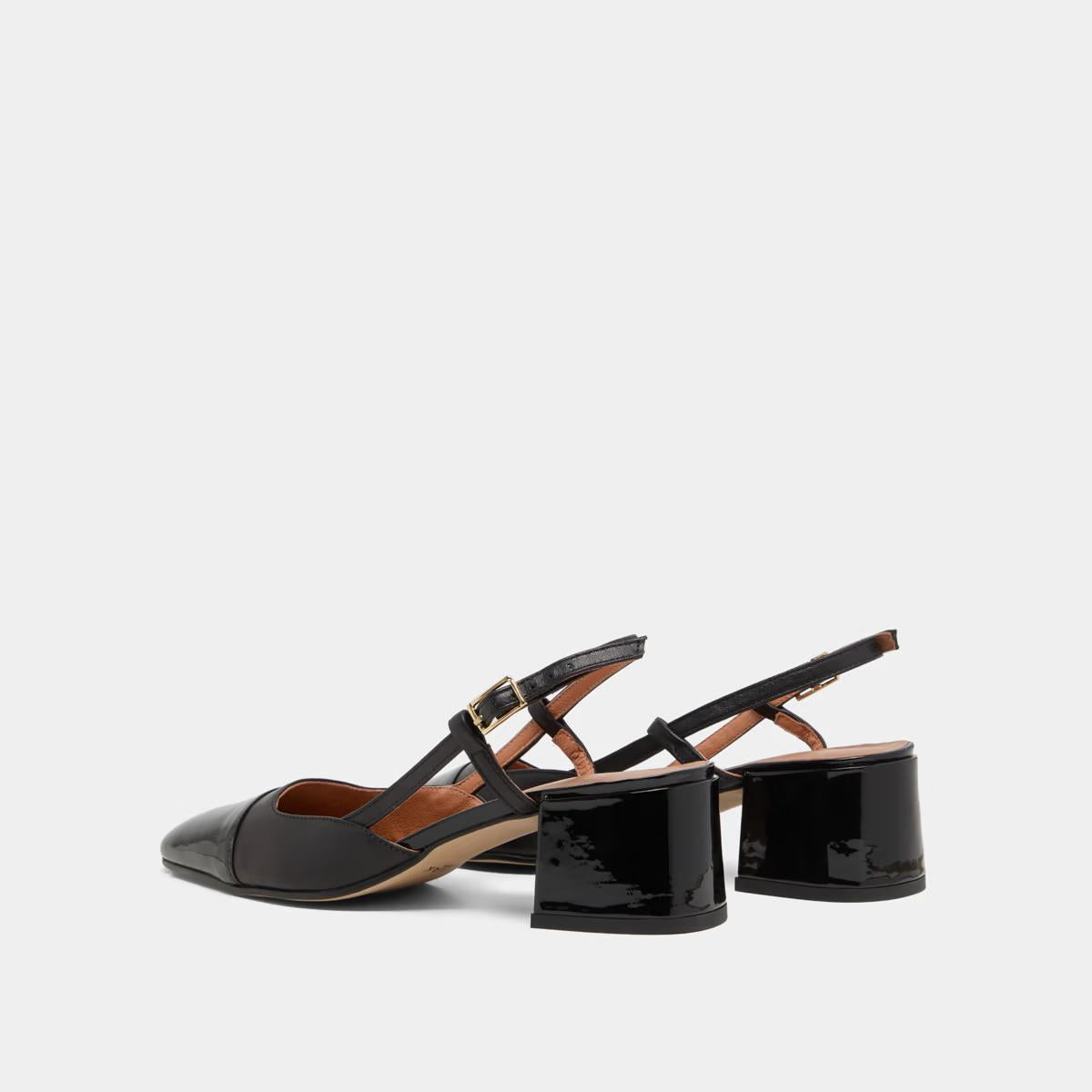 Salomes/babies Dhapopy Vernis/cuir Noir-noir