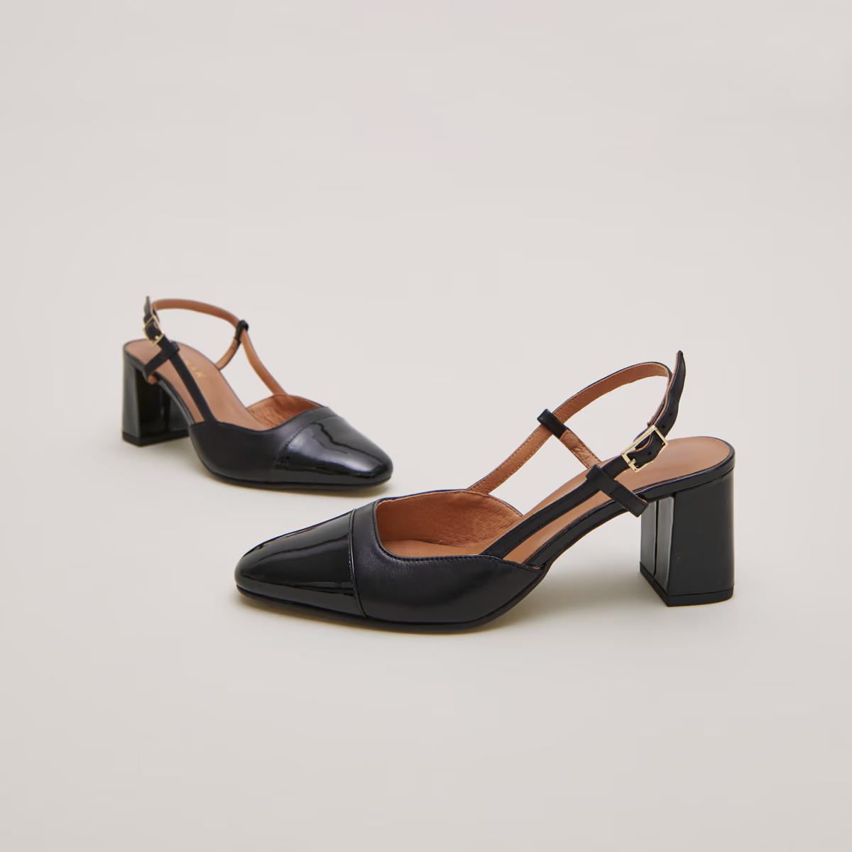 Salomes/babies Dhapop Vernis/cuir Noir-noir