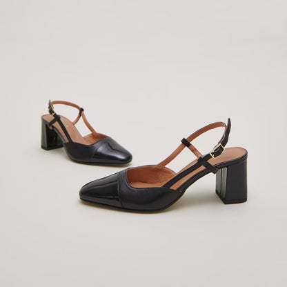 Salomes/babies Dhapop Vernis/cuir Noir-noir