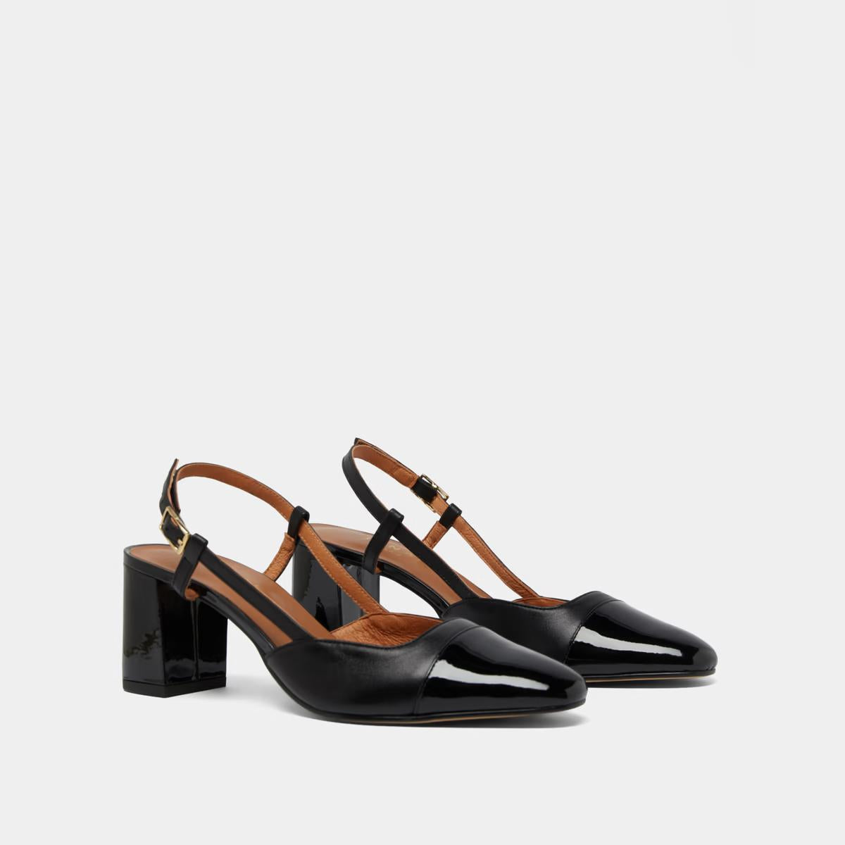 Salomes/babies Dhapop Vernis/cuir Noir-noir