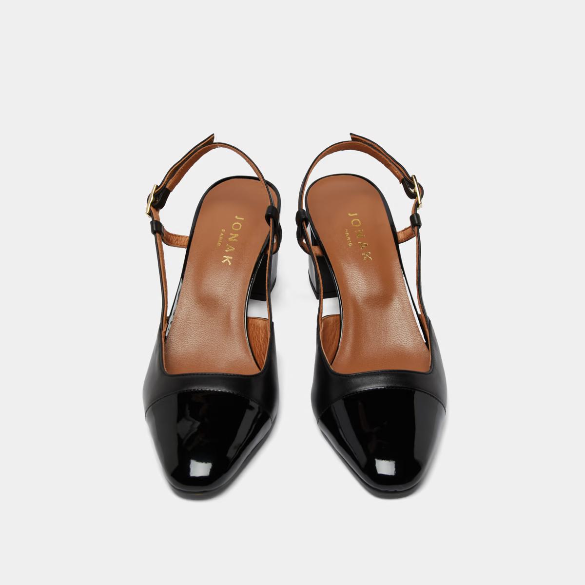 Salomes/babies Dhapop Vernis/cuir Noir-noir