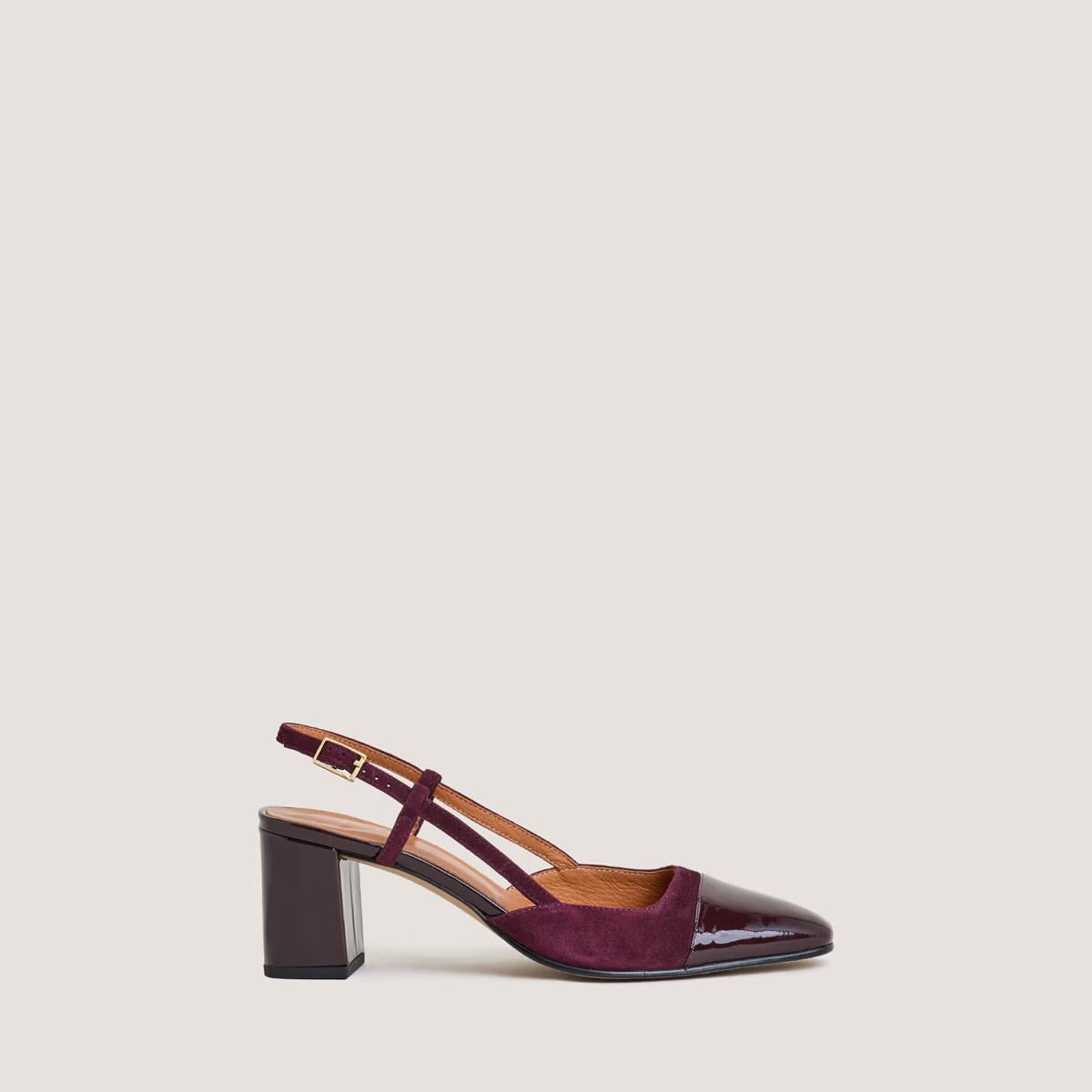Salomes/babies Dhapop Vernis/velour Bordeaux-bordeaux