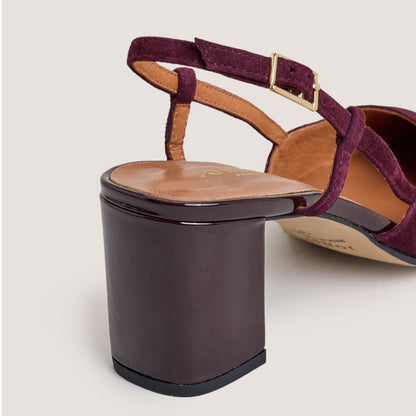 Salomes/babies Dhapop Vernis/velour Bordeaux-bordeaux