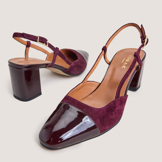 Jonak | Dhapop Spectator Pump - Bordeaux Patent & Velour