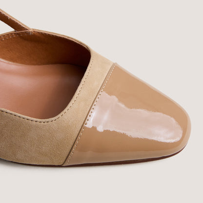 Women Sandals Premium Patent Vernis And Velour - ---------------------------------------------------------------------Camel Camel-Camel