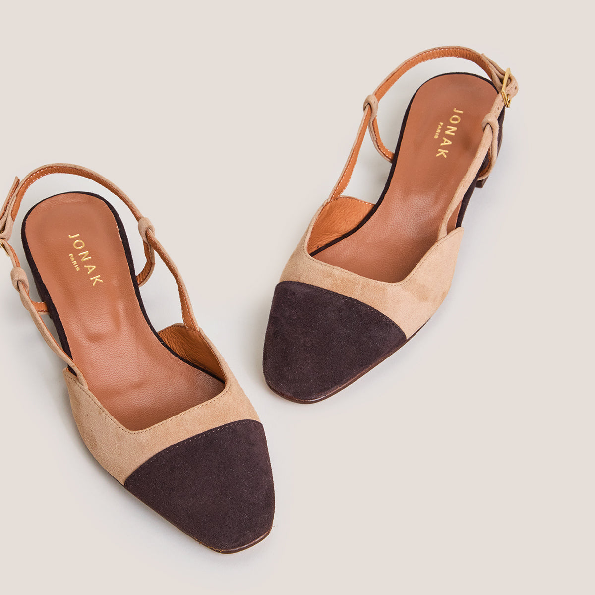 Ballerines Dhapou Velours/velou Marron-Fonce-camel
