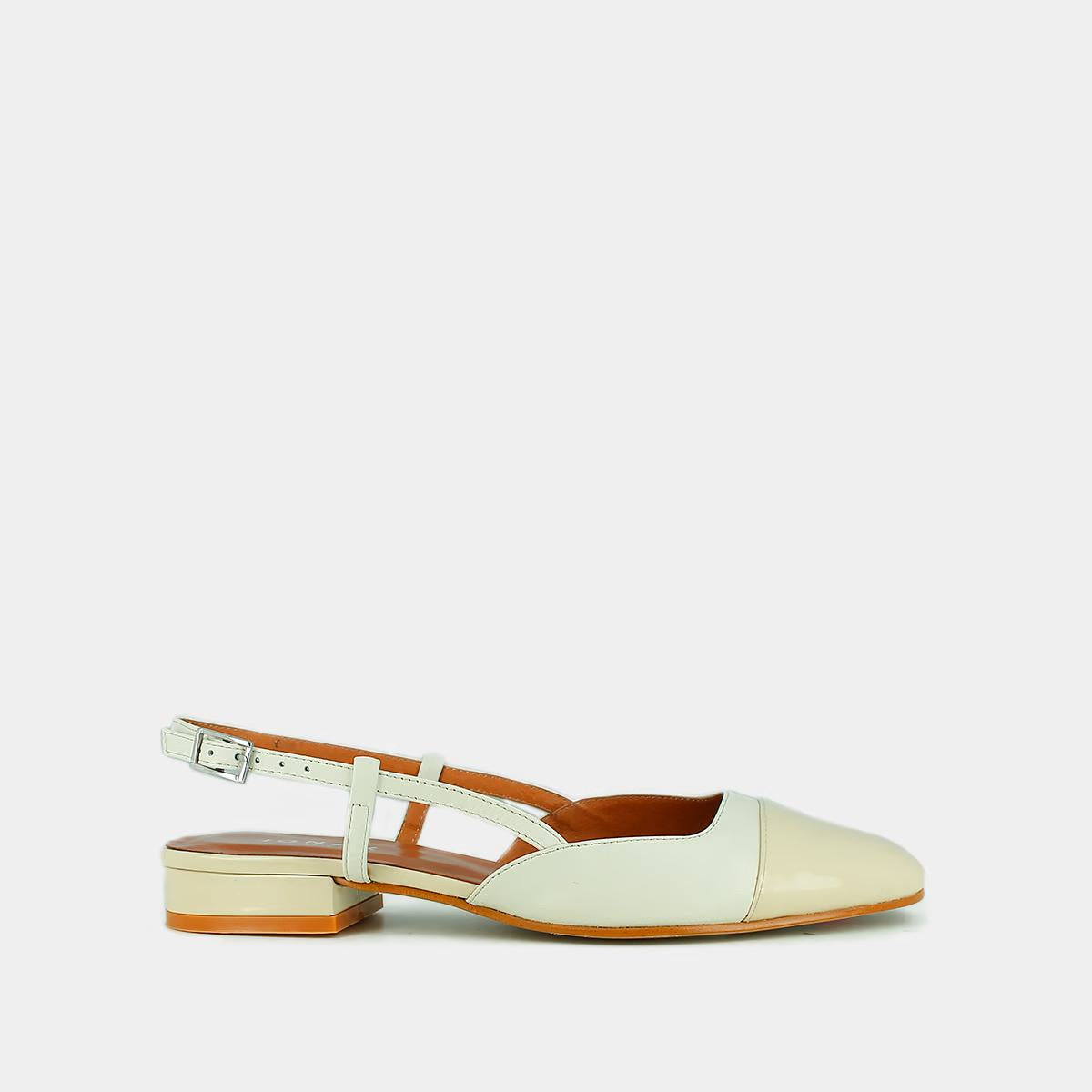 Ballerines Dhapou Vernis/cuir Ecru-ecru