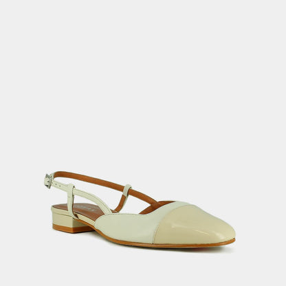 Ballerines Dhapou Vernis/cuir Ecru-ecru